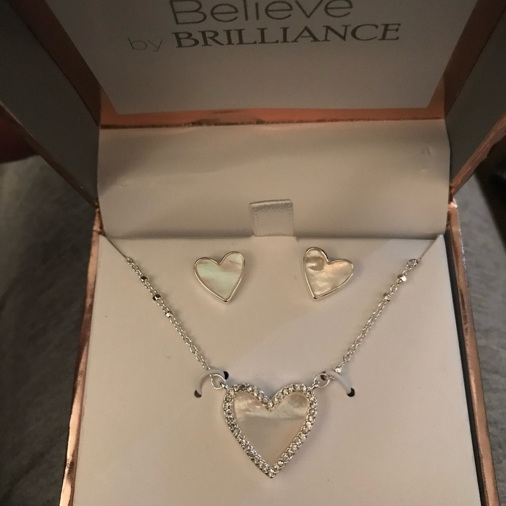 Believe by brilliance necklace and earring set